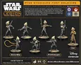 Eight Star Wars: Legion miniatures—seven Pyke Foot Soldiers in varied stances with blasters, one Pyke Capo standing with arms crossed.