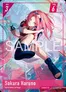 Animated female character with long pink hair, red and white sleeveless top, dark blue pants, and black boots, mid-jump with arms raised, holding a black object. Background shows a cityscape with buildings and a bridge. Text: "DMG 3", "POW 6", "HP 6", "SAMPLE" in bold white letters.