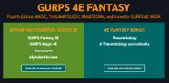 GURPS 4E FANTASY STARTER - US$19.95 4E FANTASY Thaumatology 6 Thaumatology EXPLORE 4E FANTASY