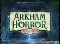 Arkham Horror Remastered sign with dark, misty background