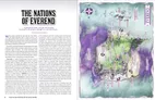 "The Nations of Everend" text with a map of Everend and a compass rose.