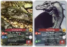 Two Wyvern Moor game cards: Covetous One and Thornwing, with dragon illustrations.