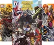 "Godzilla Destroys the Marvel Universe" comic cover with Godzilla and Marvel heroes.