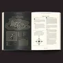 A two-page spread from the book "The Fractured Library & Other Tales From the Last Horizon" features a detailed map of the Khouri Crater on the left, showcasing various locations marked with symbols and labels. The right page includes text outlining the chapter titled "The Octagon of Khouri," detailing key locations such as "The Crater" and "The Crashed Ship," along with descriptions and narrative hooks for gameplay. The overall design is sleek, with a dark background and gold accents, enhancing the sci-fi aesthetic.