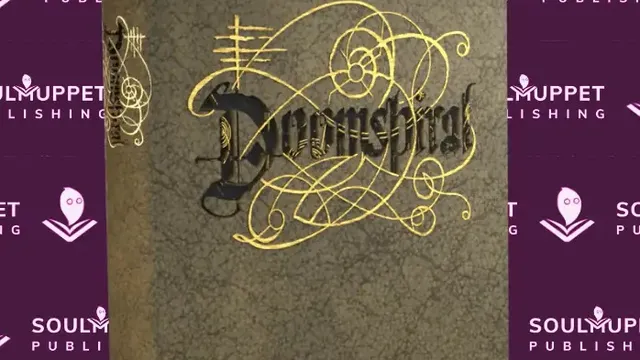 Doomspiral book cover with ornate gold text on a textured background.