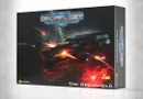 A dramatic cover for the "Dropfleet Commander: The Dreadhold" starter set features a large, heavily armed spaceship amidst a backdrop of vibrant cosmic colors and explosive effects. The ship is detailed with glowing lights and weaponry, suggesting intense action, while the title "The Dreadhold" is prominently displayed at the bottom. The TTCombat logo is visible in the lower left corner, indicating the publisher.