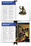 Top image: An open magazine spread. On the left page, two columns of text under the heading "THE BONEJINX TRIBE" and subheading "Gary’s Appendix". On the right page, a full-color illustration of a green-skinned humanoid figure with horns, wearing a belted tunic and carrying a staff, standing against a plain background.

Bottom image: An open magazine spread. On the left page, the heading "MAKING THE MOST OF YOUR GOBLINS" with the byline "Jeff C. Stevens". Below, two columns of text with subheadings "FROCK GLURGUR" and "GINJA RUZKIN". On the right page, a full-color illustration of a group of green-skinned humanoids in a dimly lit, stone-walled interior. One figure in the foreground holds a shield and sword, while others are engaged in various activities in the background.