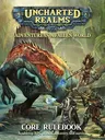 Cover art for a tabletop RPG showing a large, armored dinosaur-like creature attacking three armored adventurers near rocky ruins. One adventurer wields a spear, another a sword, and a third holds a glowing orb.