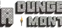 Bold, blocky text spells out "MEGA DUNGEON MONTH" in a stone brick style, evoking a dungeon-like atmosphere. A stylized torch with a flame is positioned to the right of the text, adding to the adventurous theme. The overall design is eye-catching and fits the tabletop gaming aesthetic, suggesting a focus on dungeon crawling and RPG content.