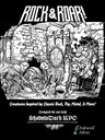 Black and white illustration of monsters in a ruined room, with text "ShadowDark RPG" and "Creatures Inspired by Classic Rock, Pop, Metal, & More!"