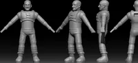 3D Print render of a 34mm human miniature for wargaming. 