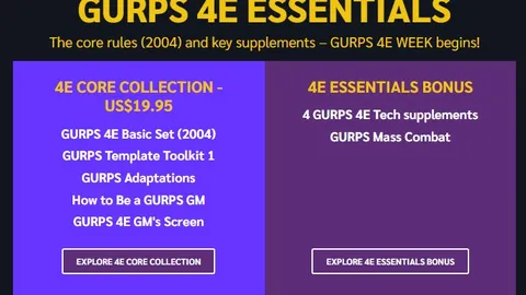 GURPS 4E ESSENTIALS, CORE COLLECTION - US$19.95, 4E ESSENTIALS BUNDLE