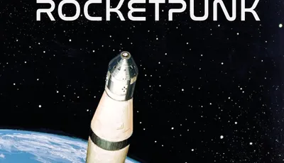 Rocket above Earth with text "LONER ROCKETPUNK"