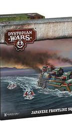 Two boxed sets are displayed side by side. On the left, the "Armoured Clash" box features artwork depicting soldiers with heavy weaponry, hinting at the Commonwealth Heavy Regiment. The right box, labeled "Dystopian Wars," showcases a fleet of ships, including the Japanese Frontline Squadrons, navigating turbulent waters with smoke rising in the background. Both boxes are designed with vibrant colors and detailed illustrations, emphasizing their respective themes.