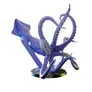 Blue octopus and stingray figurine on a black base