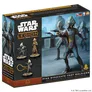 Star Wars Legion boxed set featuring Pyke Syndicate Foot Soldiers. Four miniatures in combat poses: one central figure in armored suit with helmet and blaster rifle, three smaller figures in varied armor. Background shows industrial setting with machinery.