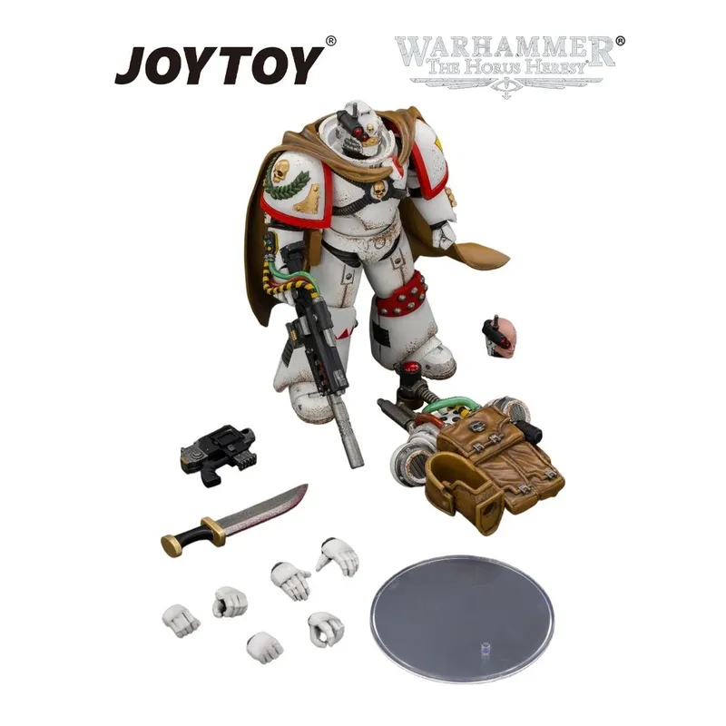White armored figure with cape, gun, sword, accessories, and text "JOYTOY WARHAMMER The Horus Heresy"