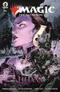Liliana Vess in armor, surrounded by undead and a graveyard. Text: "UNTOLD STORIES"