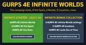 GURPS 4E INFINITE WORLDS STARTER - US$17.95 INFINITE BONUS