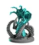 Cyan Great Old One figure with tentacles and spiked tail on a gray base.