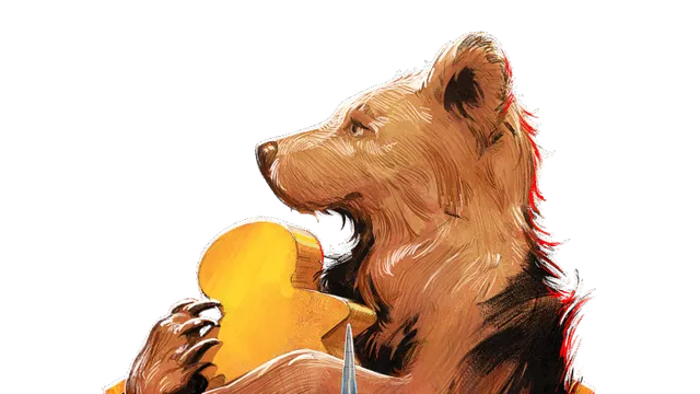 A colorful logo for the Berlin Brettspiel Con 2026 features a stylized bear holding a piece of cheese, set against a dark background. Below the bear, a prominent tower-like structure is depicted, surrounded by game elements such as dice and scattered game pieces. The event name "BERLIN Brettspiel Con" is displayed in bold, eye-catching letters, with the year "2026" clearly indicated at the bottom.