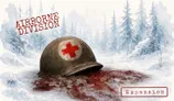Military helmet with red cross, snow, trees, text "AIRBORNE DIVISION"