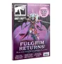 The cover of White Dwarf magazine, Issue 511, features a striking illustration of Fulgrim, a character associated with Slaanesh, depicted in elaborate armor with intricate details and vibrant colors. The background is a blend of purple hues, enhancing the dramatic effect of the artwork. Prominent text announces "FULGRIM RETURNS!" along with additional features like "Phoenix Lords Reborn in Aeldari" and "Painting Guides for the Emperor's Children."