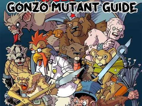 "ARMAGEDDON OUTTA HERE GONZO MUTANT GUIDE" with cartoon mutants and animals.