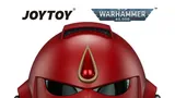 Red Space Marine helmet with gold blood drop icon, "JOYTOY WARHAMMER 40,000" text.