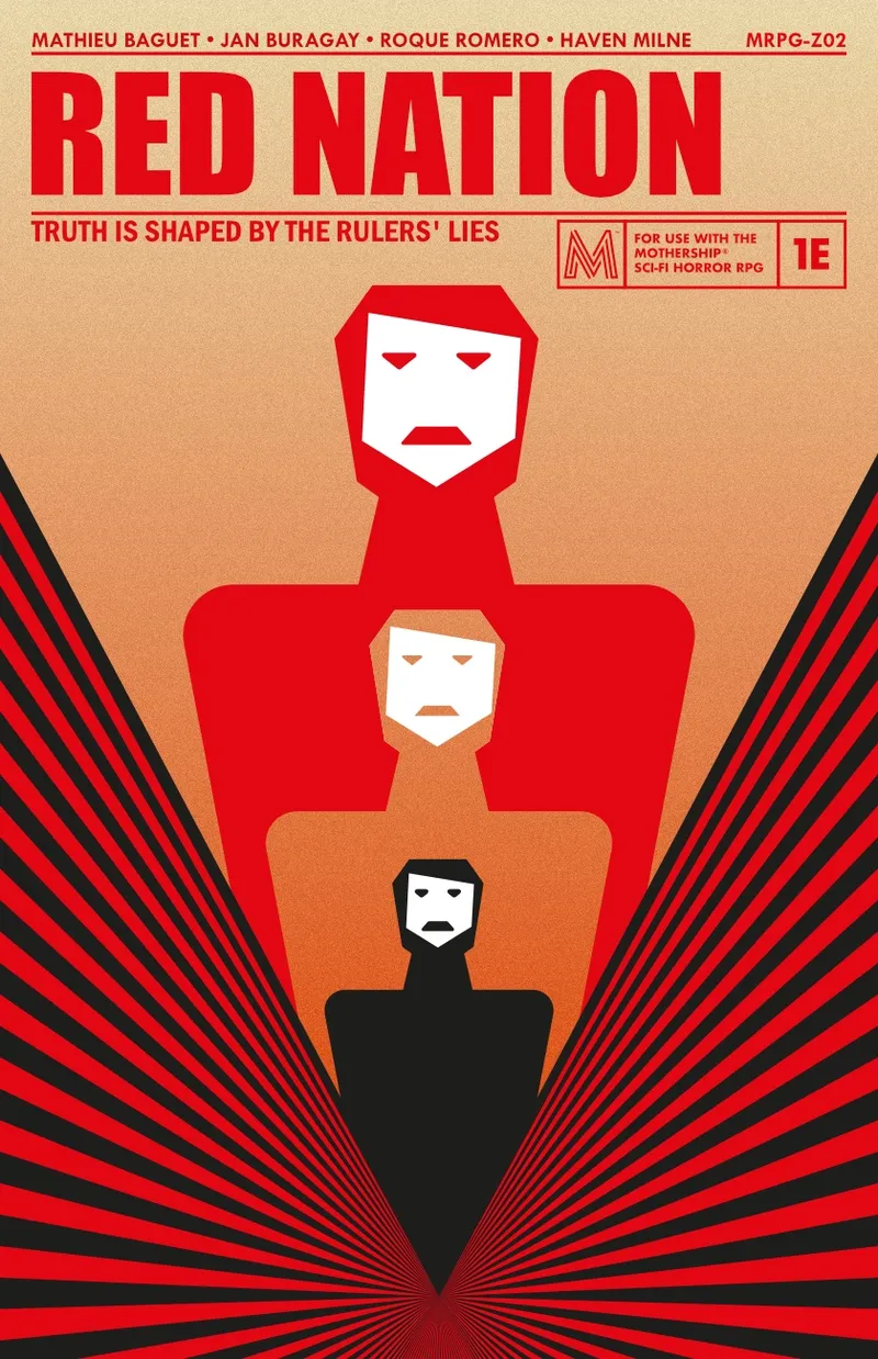 Red Nation cover: stylized red figure with two white masked faces, text "RED NATION TRUTH IS SHAPED BY THE RULERS' LIES"
