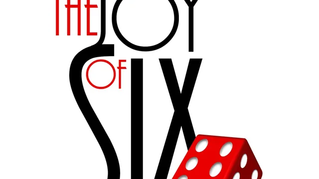 The design features the text "SIX" prominently, with the "S" and "I" in black and the "X" stylized to resemble a red die with white dots. Below, the year "2026" is displayed in bold red, followed by the date "Sunday 28th June" in a more elegant black font. The overall layout is clean and eye-catching, emphasizing the event's focus on small scale wargaming.
