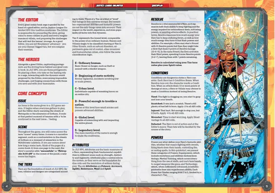 A colorful two-page spread features the title 