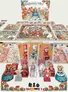 Colorful board game layout with chess-themed cards, tokens, and illustrated characters in royal attire.