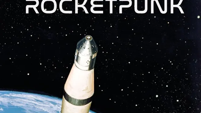 Rocket above Earth with text "LONER ROCKETPUNK"