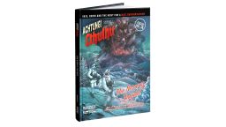 A hardcover book titled "Achtung! Cthulhu: The Norway Projekt" features a dramatic cover illustration depicting a snowy landscape with two figures in winter gear, one holding skis. In the background, a colossal, monstrous figure looms ominously, surrounded by swirling clouds and a starry sky. The top of the cover includes the tagline "Skis, snow and the hunt for a Nazi superweapon!" along with the issue number and publisher details.