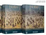 Two boxes labeled "Mirkwood Battlehost" and "Dol Guldur Battlehost" with miniature figures and "The Hobbit" text.