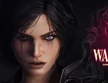 Dark-haired character with one purple and one yellow eye, wearing dark armor.