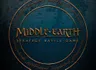 The image features the title "MIDDLE-EARTH STRATEGY BATTLE GAME" prominently displayed in a bold, stylized font, set against a textured dark blue background. Surrounding the title is a circular design that includes intricate, golden script, reminiscent of Tolkien's lore. The overall aesthetic conveys a sense of adventure and fantasy, aligning with the themes of the game.