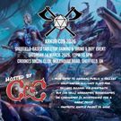 A promotional poster for KRKUR CON 2026 features a vibrant fantasy-themed background with fantastical creatures and warriors. The event details are prominently displayed in white text, highlighting it as a Sheffield-based tabletop gaming and 'bring & buy' event on Saturday, 14 March 2026, from 12 PM to 5 PM at Crookes Social Club. The poster includes information about free entry for the public and sellers, as well as opportunities to buy or sell various games and accessories, along with a note about fantastic raffle prizes.