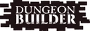The image features the text "DUNGEON BUILDER" prominently displayed in a bold, distressed font, set against a dark background that resembles wooden planks. The letters are white with a textured appearance, giving a rugged feel that aligns with the theme of dungeon building. The overall design conveys a sense of adventure and creativity, suitable for tabletop gaming enthusiasts.
