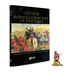 A book titled "Rome's Conquest of the East" from the Hail Caesar series is prominently displayed, featuring a colorful illustration of ancient warriors in battle, including a mounted figure in a purple cloak. The book cover includes the subtitle "Fighting the Battles of the Mithridatic Wars of 88-63 BC with Model Soldiers." Next to the book, there is a miniature figure of Julius Caesar, depicted in early Roman armor, holding a sword and standing on a small base with grass.