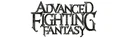 The logo for "Advanced Fighting Fantasy" features bold, stylized lettering in a dark, textured design. The letters are intricately shaped, with some elements appearing jagged or worn, evoking a sense of adventure and fantasy. The overall aesthetic suggests a classic tabletop role-playing game, inviting players to explore its rich narratives and challenges.