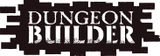 The image features the text "DUNGEON BUILDER" prominently displayed in a bold, distressed font, set against a dark background that resembles wooden planks. The letters are white with a textured appearance, giving a rugged feel that aligns with the theme of dungeon building. The overall design conveys a sense of adventure and creativity, suitable for tabletop gaming enthusiasts.