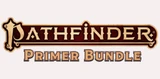 The image features the Pathfinder logo prominently at the top, with the word "Primer" in a bold, stylized font below it. The color scheme includes rich reds and golds, giving it a classic fantasy feel. The overall design is eye-catching and reflects the high-fantasy theme associated with the Pathfinder tabletop role-playing game.
