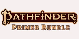 The image features the Pathfinder logo prominently at the top, with the word "Primer" in a bold, stylized font below it. The color scheme includes rich reds and golds, giving it a classic fantasy feel. The overall design is eye-catching and reflects the high-fantasy theme associated with the Pathfinder tabletop role-playing game.