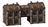 A detailed 3D model of a building designed for tabletop gaming, featuring a gothic architectural style with pointed arches and decorative elements. The structure has a brown tiled roof and is primarily a muted gray color, with illuminated wall sconces and a central archway connecting two sections. The design includes intricate window details and a variety of textures, enhancing its grimdark aesthetic suitable for a sci-fi setting.