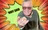 A man with gray hair and sunglasses, wearing a gray sweater, is pointing forward with a confident expression. The background features a vibrant comic-style explosion in yellow and orange, with the text "'NUFF SAID" prominently displayed. The overall design evokes a dynamic and playful comic book aesthetic.