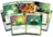 A collection of Marvel Champions: The Card Game cards features various characters and abilities. Prominent cards include Enchantress, depicted in a flowing green gown, and Loki, God of Lies, illustrated with a horned helmet and a mischievous expression. Other cards showcase minions like Absorbing Man and Sindr, along with effects such as "Spell Blast," all set against a vibrant green background.