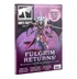 The cover of White Dwarf magazine, Issue 511, features a striking illustration of Fulgrim, a character associated with Slaanesh, depicted in elaborate armor with intricate details and vibrant colors. The background is a blend of purple hues, enhancing the dramatic effect of the artwork. Prominent text announces "FULGRIM RETURNS!" along with additional features like "Phoenix Lords Reborn in Aeldari" and "Painting Guides for the Emperor's Children."