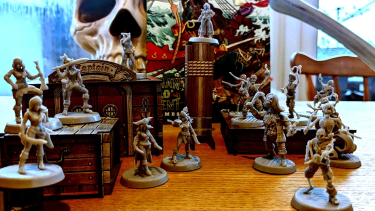 A collection of detailed miniatures from the game